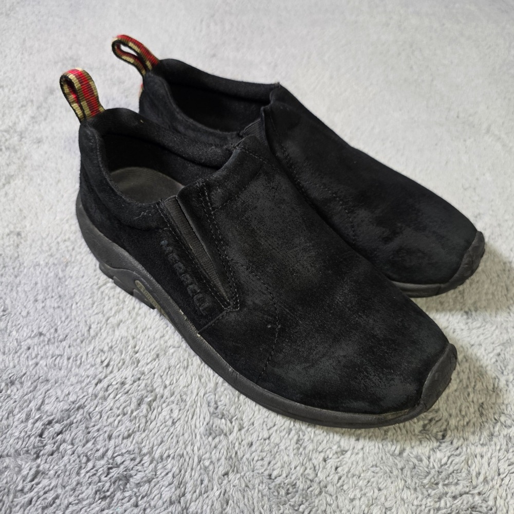 Merrell Womens 9.5 Jungle Moc Black Suede Slip On Comfort Shoes J60826